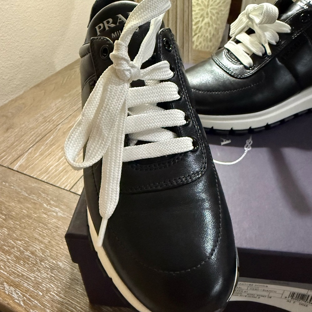 Prada Women's Black leather Sneakers! - Picture 7 of 9